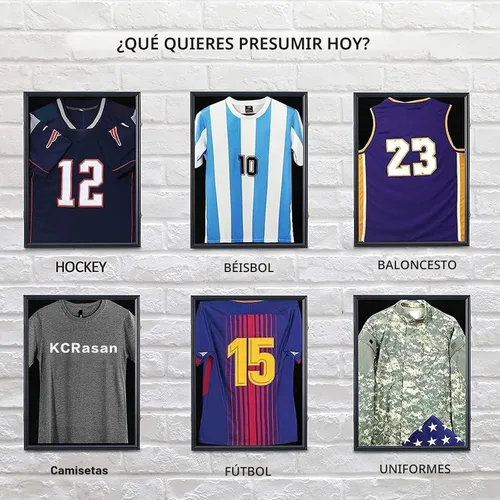 Vista 4 de KCRasan Marco de Exhibición para Jersey - Marcos Grandes con Cerradura Caja de Sombra con Protección UV para Béisbol Baloncesto Fútbol Soccer Hockey