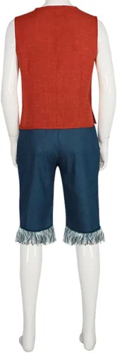 Vista 5 de Disfraz de Luffy para cosplay, disfraz de Luffy para adultos, uniforme de Halloween
