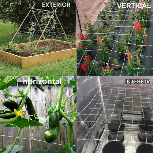 Vista 4 de BaseGoal - Red de celosía flexible para plantas de jardín, vid, cultivos, para todo tipo de clima