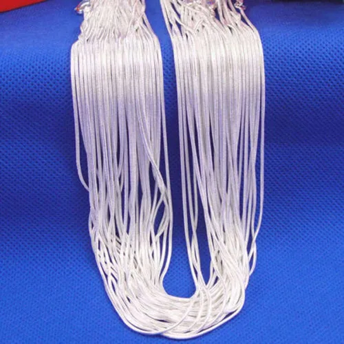 Vista 6 de Wholesale Lots - Collar unisex de plata de ley 925 con cadena de serpiente, accesorios de joyería para bricolaje, Metal