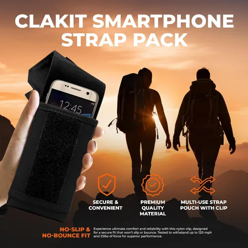 Vista 4 de Phone Holster with Clip - Hook Loop Nylon Cellphone Holster Compact Pouch, Backpack Shoulder Strap Accessory - Multifunctional StrapPack Pouches for
