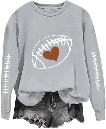 Vista 27 de Women's Oversized Sweatshirt, Long Sleeve Sweatshirts Crewneck Printed Pullover Tops, S-3XL