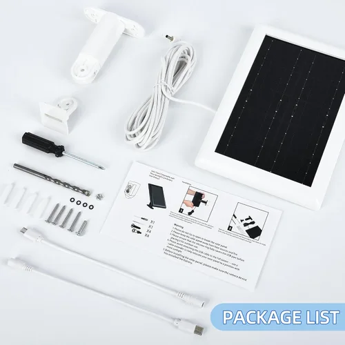 Vista 7 de Cargador de panel solar para batería de cámara de anillo, compatible con Ring Spotlight Cam/Stick Up Cam, uso al aire libre, 2 unidades, cable