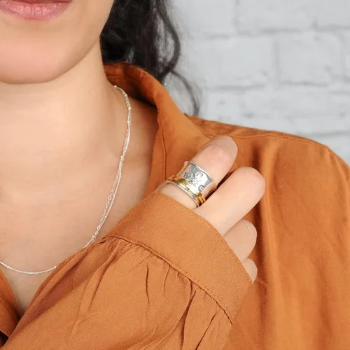 Vista 6 de Boho-Magic - Anillo giratorio de plata de ley 925 para mujer