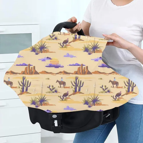 Vista 6 de Lindas fundas de asiento de automóvil del oeste para bebé, cubierta multiusos para asiento de automóvil de lactancia materna, funda de cochecito