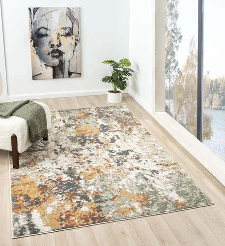 Vista 11 de Keen Home Design Alfombras de Área - 2x3 Que No Se Desprenden, Alfombras Abstractas para Cocina, Sala de Estar, Dormitorio, Comedor, Entrada Negro