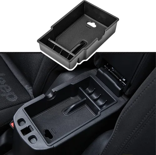 Vista 12 de EDBETOS Organizador de bandeja de consola central compatible con accesorios Jeep Renegade 2015-2019 2020 2021 2022 2023, caja de guantes de Negro