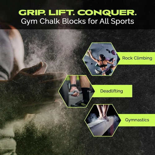 Vista 5 de Rage Fitness Bloque de tiza para gimnasio (2 onzas), bloque de tiza atlética de carbonato de magnesio para un excelente agarre, tiza de agarre