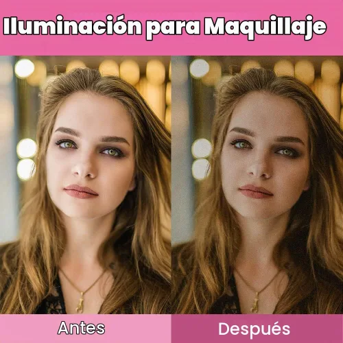Vista 6 de Espejo de tocador LED recargable inalámbrico con bombillas de luz diurna para maquillaje de baño y tocadores Luces de espejo - Blanco