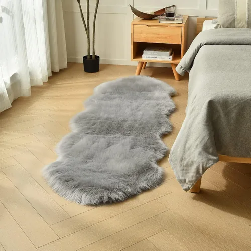 Vista 51 de duduta - Alfombra de pelo sintético de lana de oveja beige 2x3 pies, suave y esponjosa, funda para silla de pelo mullido, alfombra pequeña