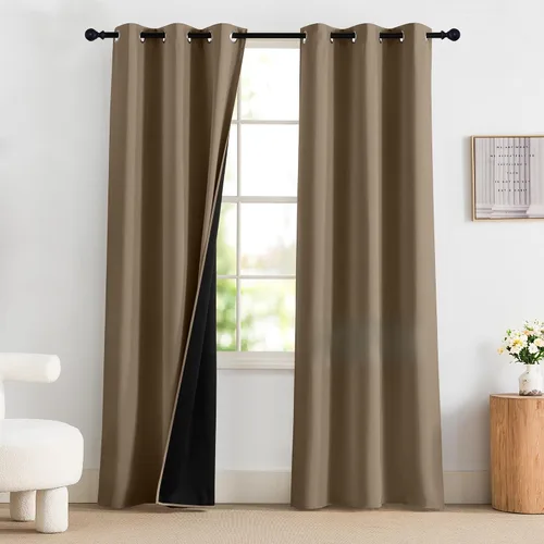 Vista 53 de NICETOWN Cortinas 100% Opacas Cortas de 36 Pulgadas de Largo para Dormitorio, Privacidad Aislamiento Térmico con Ojales Cortinas de Ventana