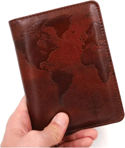 Vista 13 de Kandouren - Funda para pasaporte con bloqueo RFID, cartera para pasaporte para hombres y mujeres, el mejor regalo para viajeros, tarjetas de crédito