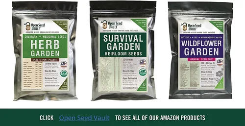 Vista 2 de Open Seed Vault Kit de hierbas medicinales y culinarias nativas 100% sin GMO, 12 semillas de hierbas populares fáciles de cultivar, incluye 12