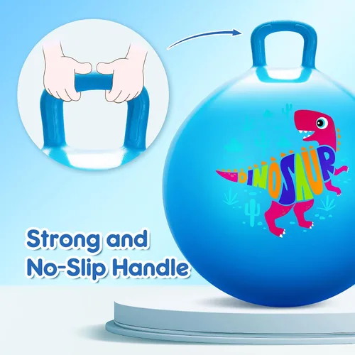 Vista 4 de PlayZap Pelotas Saltarinas para Niños de 3-8 Años, Pelota Rebotante de 18 Pulgadas con Asa, Saltarina Inflable de 18", Juguetes de Salto de 45cm