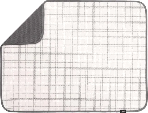 Vista 12 de S&T INC. Tapete de microfibra para secado de platos, reversible y absorbente para cocina, de 16 x 18 pulgadas, color negro