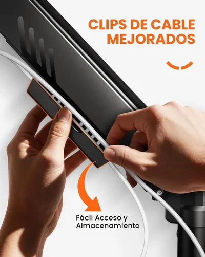 Vista 5 de ErGear Brazo de monitor doble, soporte de monitor ajustable completo para pantallas de 13 a 32 pulgadas, soporte de monitor de computadora