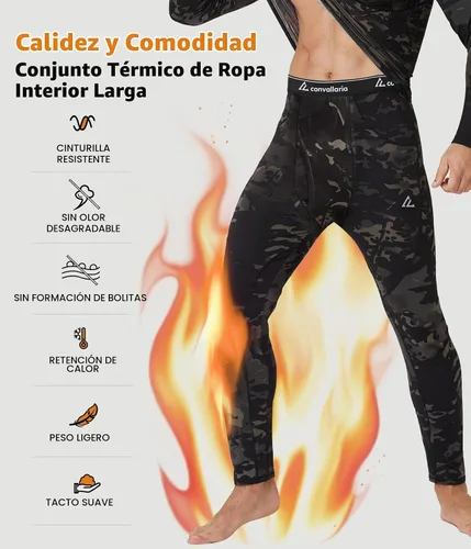 Vista 96 de Conjunto de ropa interior térmica para hombre, ropa interior larga 1#verde militar