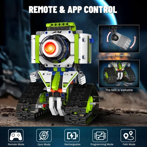 Vista 2 de Juguetes de construcción robot con control remoto, regalos de cumpleaños de Navidad STEM para niños de 8 a 13 años, kit de ciencia 5 en 1, modelos