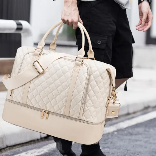 Vista 51 de CAMTOP - Bolsa de viaje de fin de semana para mujer, bolsa de lona con espacio para laptop de15.6 pulgadas
