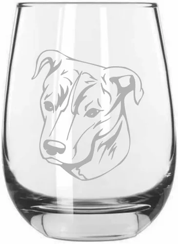 Vista 46 de Shar Pei (chino) - Vaso de vino sin tallo grabado para perro, 15.25 onzas