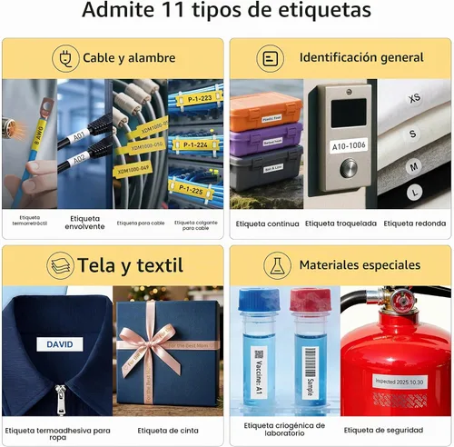 Vista 2 de SUPVAN Máquina etiquetadora con teclado y Bluetooth G15M con tubo