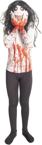 Vista 6 de Morphsuits Disfraz de Jeff The Killer para niños, disfraz de cuerpo aterrador, disfraces aterradores para niños, niños