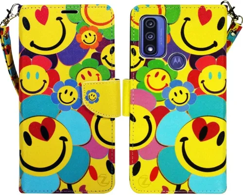 Vista 9 de Zase Funda tipo cartera para Motorola Moto G Play (2023)/Moto G Pure/Moto G Power (2022) Funda de piel sintética con función atril, ranura