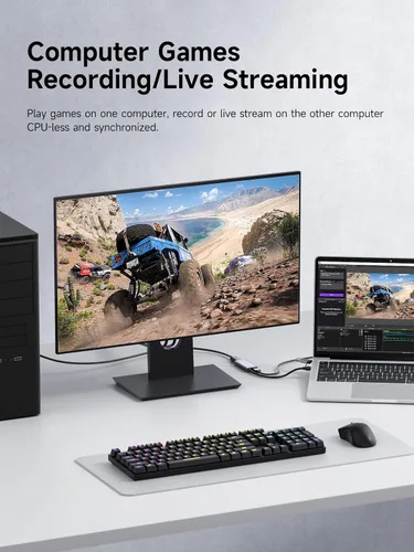 Vista 4 de Hagibis USB3.0 Video Capture Card with 100W PD HDMI to USB/USB C 1080P HD 60fps Live and Record Video Audio Game MS2130 for Quest 3 2 Pro VR Switch2