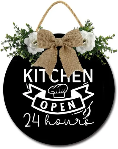 Vista 9 de Decoración de pared de cocina Bless This Kitchen Decoración de pared rústica de madera divertida para puerta de cocina para decoración de pared