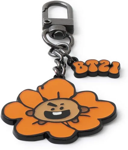Vista 3 de BT21 Flower Collection SHOOKY - Llavero de metal con clip, Marrón