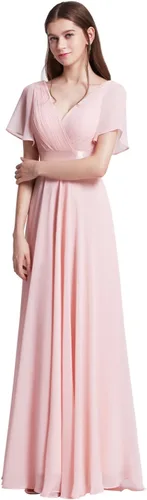 Vista 15 de Ever-Pretty Vestidos formales de mujer para madre de la novia, de manga corta, de chifón, con cintura imperio, de largo hasta el suelo, para dama