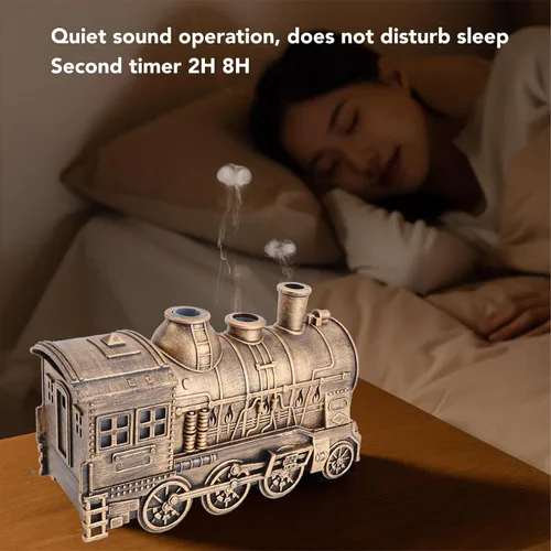 Vista 5 de Train Shape Humidifier, Fragrance Cool Mist Diffuser, Double Outlets to Improve Air for Bedroom Office Desktop 300ml