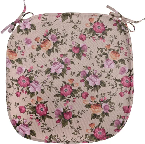 Vista 168 de Ambesonne Flamingo - Cojín de asiento para silla, diseño de fantasía exótica con elementos de vida silvestre hawaiana en colores pastel, acolchado