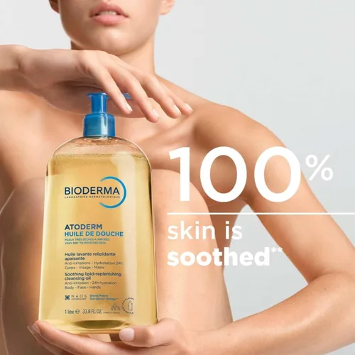 Vista 4 de Bioderma Atoderm Shower Oil, Cleansing Oil For Face & Body, Nourishing Cleansing Oil For Dry to Atopic Sensitive Skin For Softer & Smooth Skin For