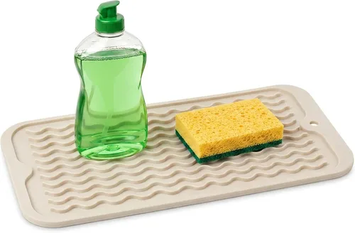 Vista 69 de ZLR 2 bandejas de silicona para fregadero (6 x 12 pulgadas/6.024 x 12.008 in) - Soporte estrecho para esponja para encimera de cocina - Tapete Negro