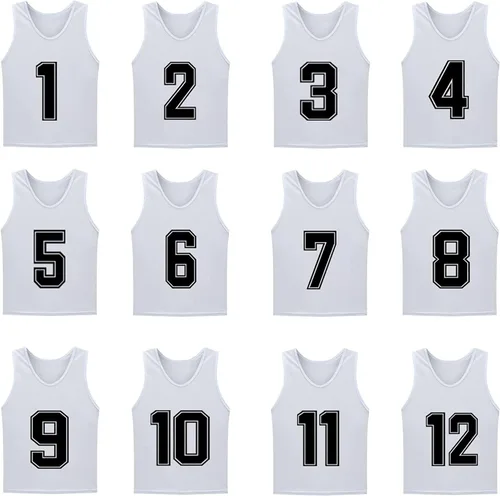 Vista 4 de Paquete de 12 chalecos deportivos para entrenamiento de entrenamiento en equipo para adolescentes y adultos