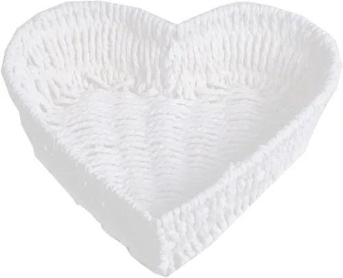 Vista 6 de Cesta en forma de corazón, cesta de picnic linda para almacenamiento de pan Negro