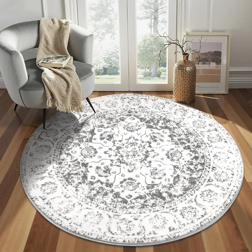 Vista 13 de Pauwer Alfombra vintage de flores 2 x 3 pulgadas, estilo envejecido, antideslizante, de pelo bajo, tapete para entrada, interior, pequeña, retro