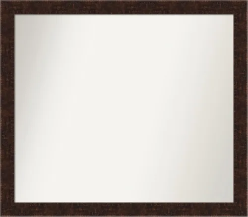 Vista 226 de Amanti Art Espejo de baño de bronce para sobre fregadero, 24 x 24 pulgadas, espejo de tocador cuadrado estrecho de bronce Manhattan, marco de madera