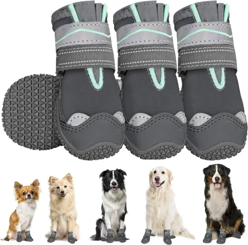 Vista 22 de SlowTon Zapatos para Perros para Perros Grandes, Pequeños y Medianos - Botas Transpirables para Perros para Pavimento Caliente de Verano, Protector