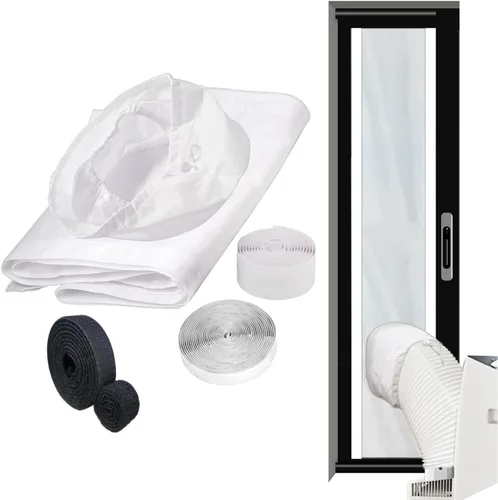 Vista 10 de Kit de ventana de aire acondicionado portátil resistente de 40 pulgadas, protector térmico de papel de aluminio reflectante, 100% opaco e