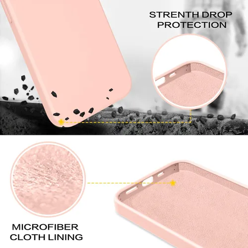 Vista 4 de VENINGO Funda para iPhone 13, delgada de silicona líquida suave, goma de gel suave, forro de microfibra ligera, a prueba de golpes, antiarañazos