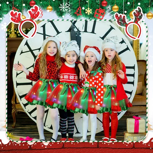 Vista 5 de Hotop 4 Pcs Light up Tutu LED Ballet Dance Birthday Tutu Skirts Unicorn Headbands Party Clothes Birthday Gifts for Girls