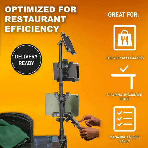 Vista 4 de iBOLT TabDock - Soporte de abrazadera para punto de compra, con 4 soportes para tableta, perfecto para múltiples aplicaciones de entrega