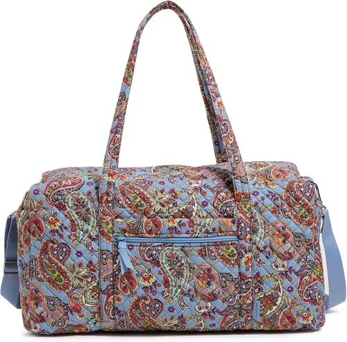 Vista 25 de Vera Bradley - Bolsa de viaje grande de algodón para mujer, Talla única Bees Navy - Algodón reciclado