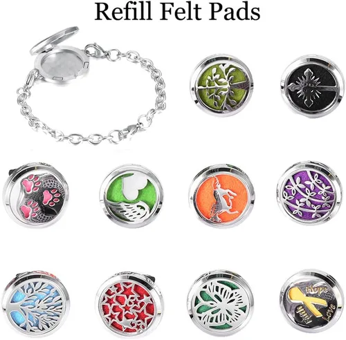 Vista 6 de joyería memorial aromaterapia aceite esencial perfume pulsera de acero inoxidable brazalete