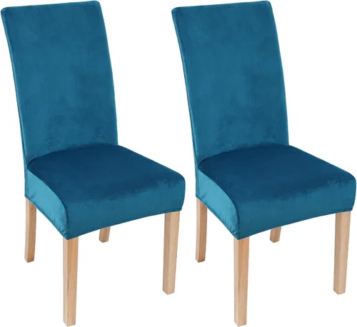 Vista 54 de smiry - Fundas para sillas de comedor de terciopelo elástico y suave, extraíbles, Terciopelo, Beige