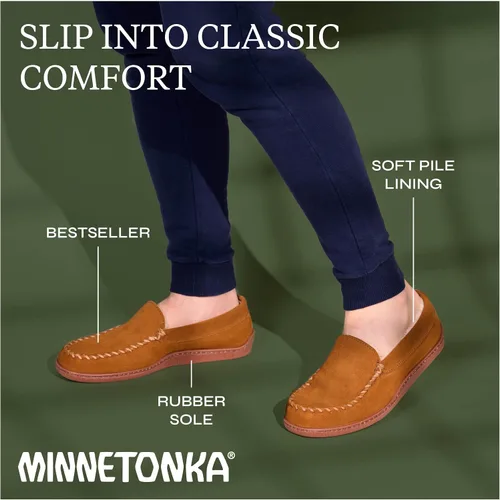 Vista 4 de Minnetonka - Pantuflas con suela rígida y forro de pelo para hombre