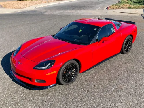 Vista 11 de Reemplazo para modelos Chevrolet Corvette C6 Base 2005-2013 Divisor de borde de defensa frontal estilo ZR1 extendido y extensiones de panel rocoso