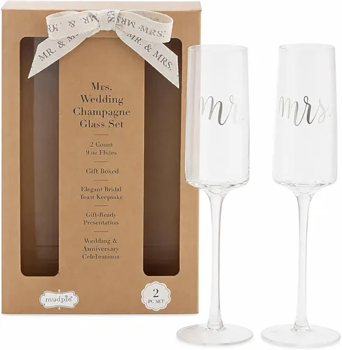 Vista 11 de Mud Pie Mrs. Wedding - Juego de copas de champán, talla única